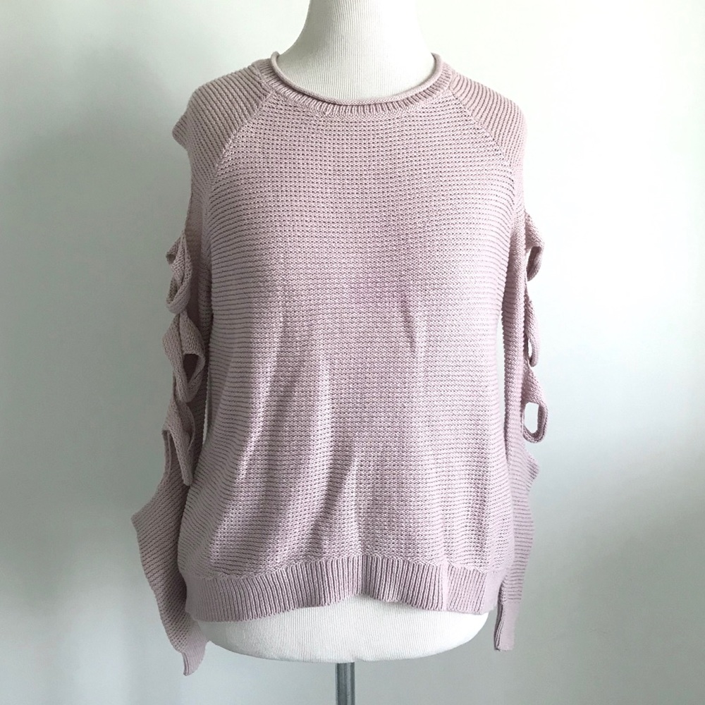 Express Cold Shoulder Cutout Sleeve Sweater